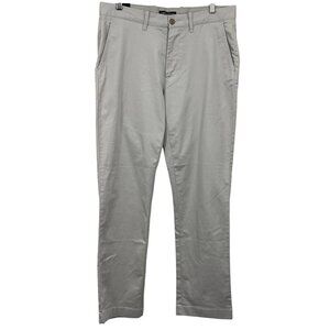 J. Crew Mercantile Mens Flex Straight Pants 32 x 30 Light Gray Cotton Blend New